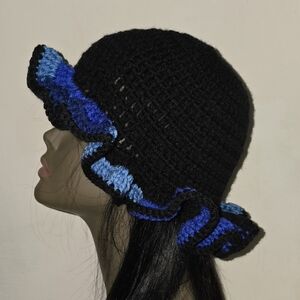 Crochet ruffle hat
